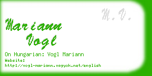 mariann vogl business card